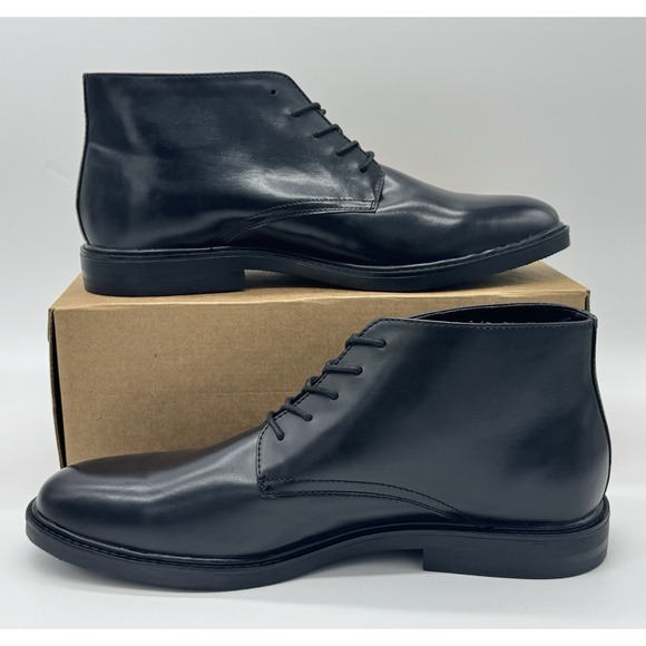 Kenneth Cole Reaction Black Leather Chukka Boots Men\'s Size 12 Lace Up main image 2